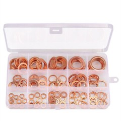 150Pcs M5-M22 Copper Diesel Injector Washer Gasket Set Seal Assortment Set New