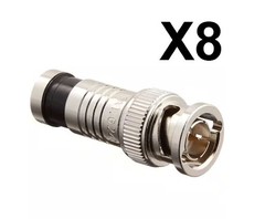 Platinum Tools BNC RG6 Compression Connectors Nickel Plated – 8 Pack