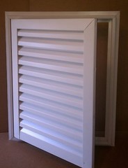 18″ WIDE X 24″ TALL HINGED ALUMINUM GABLE VENT WITH WHITE/ PAINTABLE FINISH