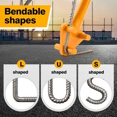 Rebar Bender Manual Hand Operated for 5/8″ Steel Bar, Heavy Duty Rebar Bendin…