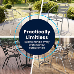 Flash Furniture Lila Commercial Aluminum Indoor-Outdoor Restaurant Stack Chair w