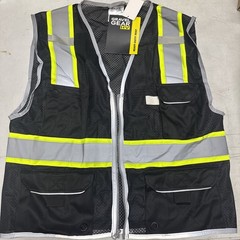 Kishigo Safety Vest,Zipper,Black,L Gravel Gear HV