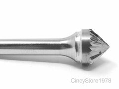 SK-5 Double Cut Tungsten Carbide Bur Cutting Tool Burr Abrasive Cone Shape NEW