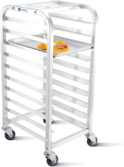 10-Tier Aluminum Bakery Rack with Wheels for 18″x13″ Sheet Pans