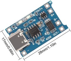10-pack TP4056 Type-C USB 5V 1A Lithium Battery Charger Modules with Protection
