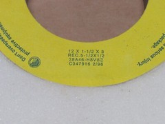 (4) NORTON GRINDING WHEEL 38A46-H8VBE C347916 REC 5-1/2X1/2 12X1-1/2X3 2070RPM