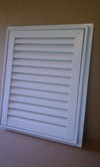 18″ WIDE X 24″ TALL HINGED ALUMINUM GABLE VENT WITH WHITE/ PAINTABLE FINISH