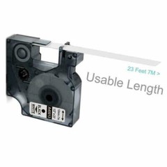 5X 45013 S0720530 Label Tape Compatible for Dymo 12mm Black on White Waterproof