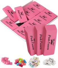 Mr. Pen Pink Pencil Erasers Bulk 12 Pack Large Latex Free Block Art School