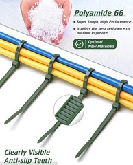 8 Inch PA66 Green Zip Ties, 100 Pcs 3.6mm Wide Heavy Duty Plastic Wire Ties w…