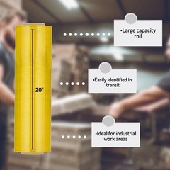 40 Rolls Machine Stretch Wrap 20″ x 5000′ 80 Gauge Dark Yellow Shrink Flim
