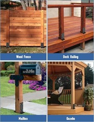 4×4 Post Base 3 Pcs,Heavy Duty Detachable Post Bracket with Adjustable Inner….