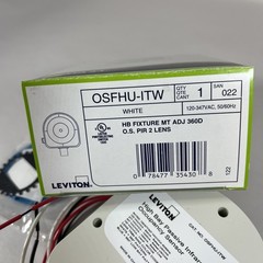 LEVITON High Bay Occupancy Sensor, 120-347 VAC/CA OEM Part # OSFHU-ITW – White