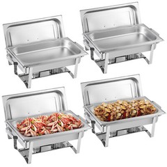 8 Pack Stainless Steel Chafer Chafing Dish Sets Catering Food Warmer 8 QT