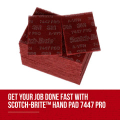 Scotch-Brite 7447B Pro Hand Pad [Very Fine]: 6 in. x 9 in. (Red) *5-pack