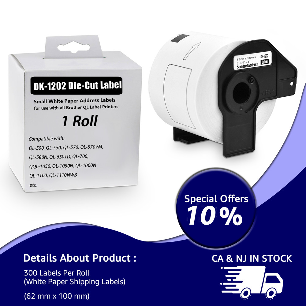 Labels Compatible with Brother DK-2243 DK-2210 DK-2205 DK-1241 DK-1209 1208 1202