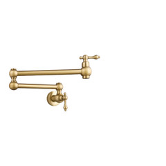 Ralanda Gold Pot Filler Brushed Brass Pot Filler Faucet Wall Mount Vintage Pot