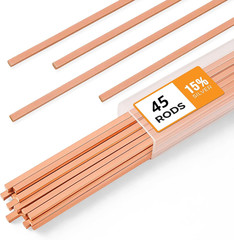 45Pcs Brazing Rods AWS Bcup-5 15% Silver Solder Phos Copper Brazing Alloy Flat W
