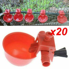 20 PACKS Poultry/Quail Water Drinking Cups Chicken Hen Plastic Automatic Drinker