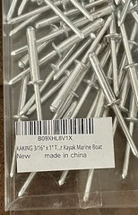 Dome Head Pop Rivets – 3/16″ x 1 in – Aluminum Body – for Kayak Boats – Qty 50