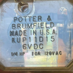 P & B Relays 742 Type KUP11D15, 6V DC / 10A, Made in USA