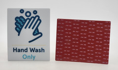 (16 Pack) Duratech PN-114314 Hand Wash Only Sign Adhesive 3M Decal VHB Back