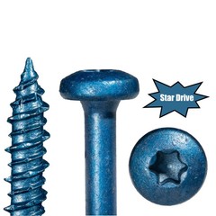 TorqueMaster Blue Ruspert Star Drive Pan Head Masonry Screws 1/4″ x 3-3/4″ Concr