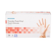 McKesson Vinyl Exam Glove Standard Cuff Length X-LARGE 130 per Box