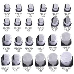 430 Pcs 1uF to 1000uF SMD Aluminum Electrolytic Capacitor Assortment Kit 10V