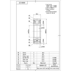 (10) 6000-ZZ Premium Metal Shield Ball Bearing C3 EMQ, 10x26x8, 6000 ZZ 6000z