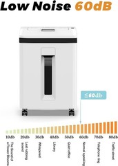 QUIETLEMON 150 Sheet Heavy Duty Paper Shredder, 5.3 Gallon Bin with Wheels
