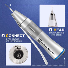Dental Straight Handpiece AI-X-SG65L 1:1 Direct Drive External Cooling Spray Imp