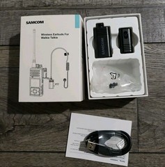 SAMCOM BTEAR01 Wireless Earpiece with Clear Airtube Tube 2 Pin Dongle for…