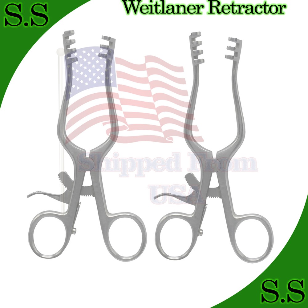 50 Pieces WEITLANER RETRACTOR 6.5″ 3x4Prong BL SURGICAL INSTRUMENTS
