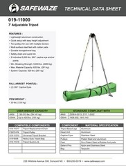 SAFEWAZE 019-11000 Adjustable 7 FT Tripod with Carrying Case Black