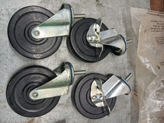 3.75″ Rubber Wheel Stem Type Swivel Casters – Pack of 4 – New Other