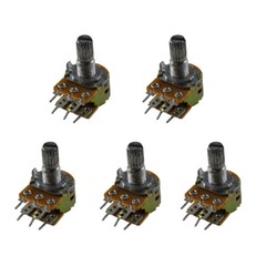 5Pcs B100K 100K Ohm Potentiometer knob Dual Linear WH148 6Pin 15mm SHAFT