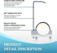 3 inch Exhaust Clamp with Hanger, Heavy Duty Exhaust Hanger with Color: 3 Inch