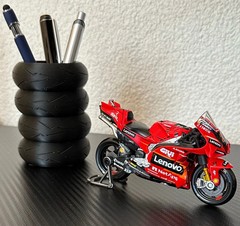 Motorcycle Tire Stack Pen Holder- Desk Organizer