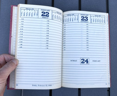 Vintage junk journal diary memo book Daily Calendar 1935 pink faux lizard unused