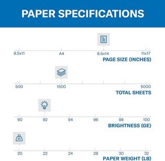 Printer Paper, 20 Lb Copy Paper, 8.5 x 14-92 Bright, Made in the – 3 Ream 150…