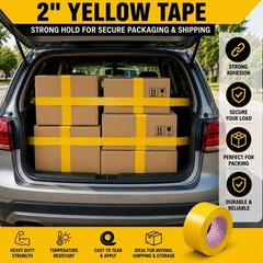 2 Inch x 45 Yard Yellow Double Sided Duct Tape Heavy Duty Strong Grip Roll