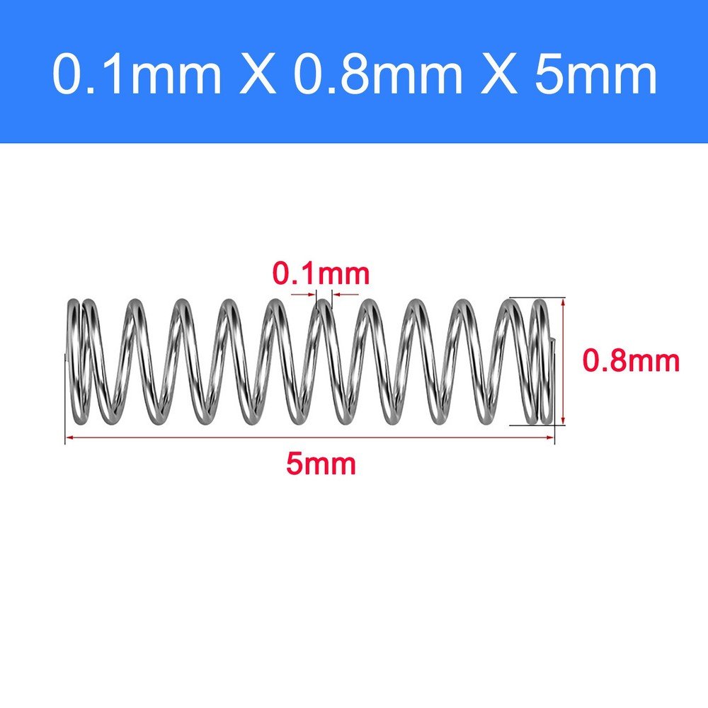 Micro Compression Spring 304 Stainless Steel 0.1mm Wire Tiny Miniature 5-25mm