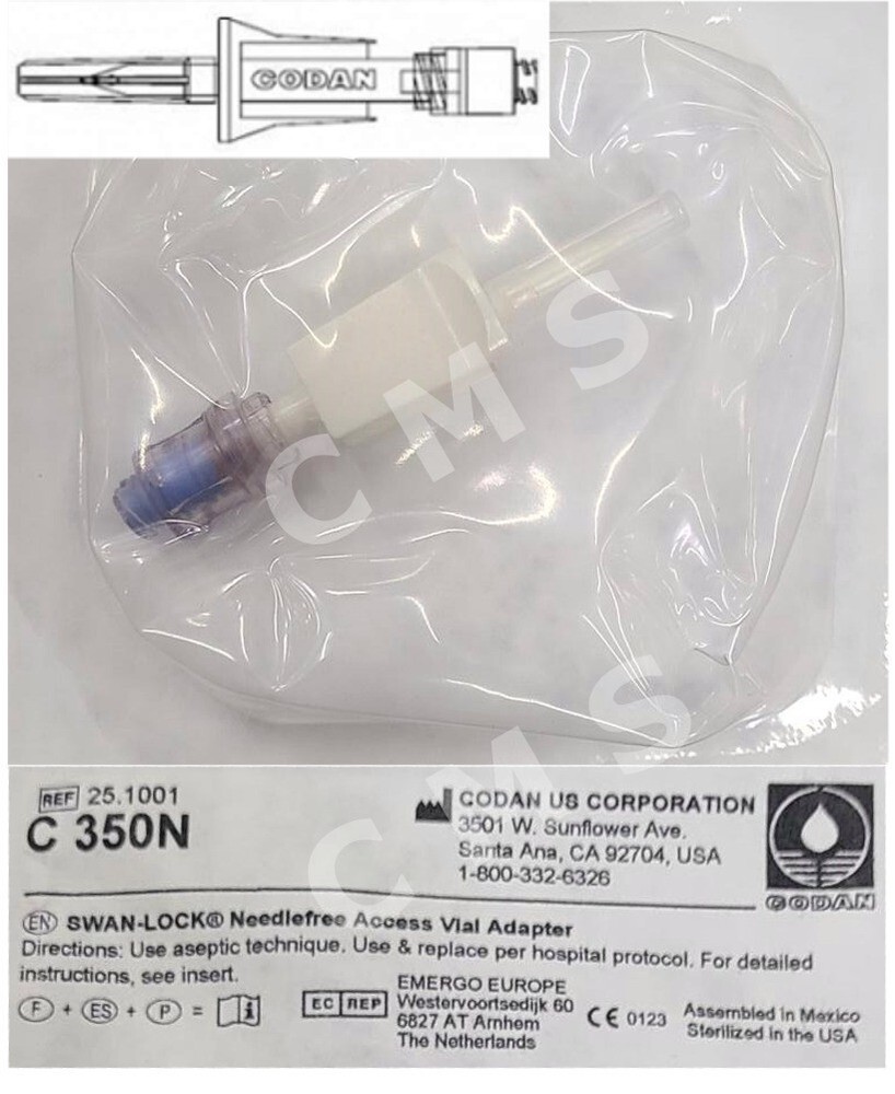 CODAN SWAN-LOCK Access Vial Adapter C-350N C350N 25.1001 Plastic Sterile -EA-