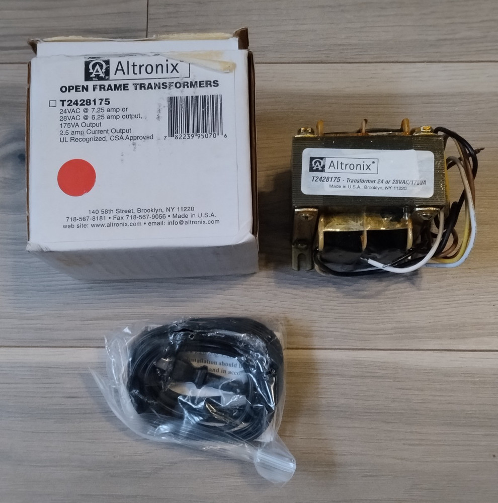 Altronix T2428175 Open Frame Transformer 115VAC Input, 24VAC 4A or 28VAC Output