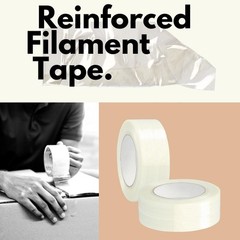 Filament Strapping Tapes – 2 Inch x 60 Yards – 12 Rolls – 4.8 Mil Fiberglass