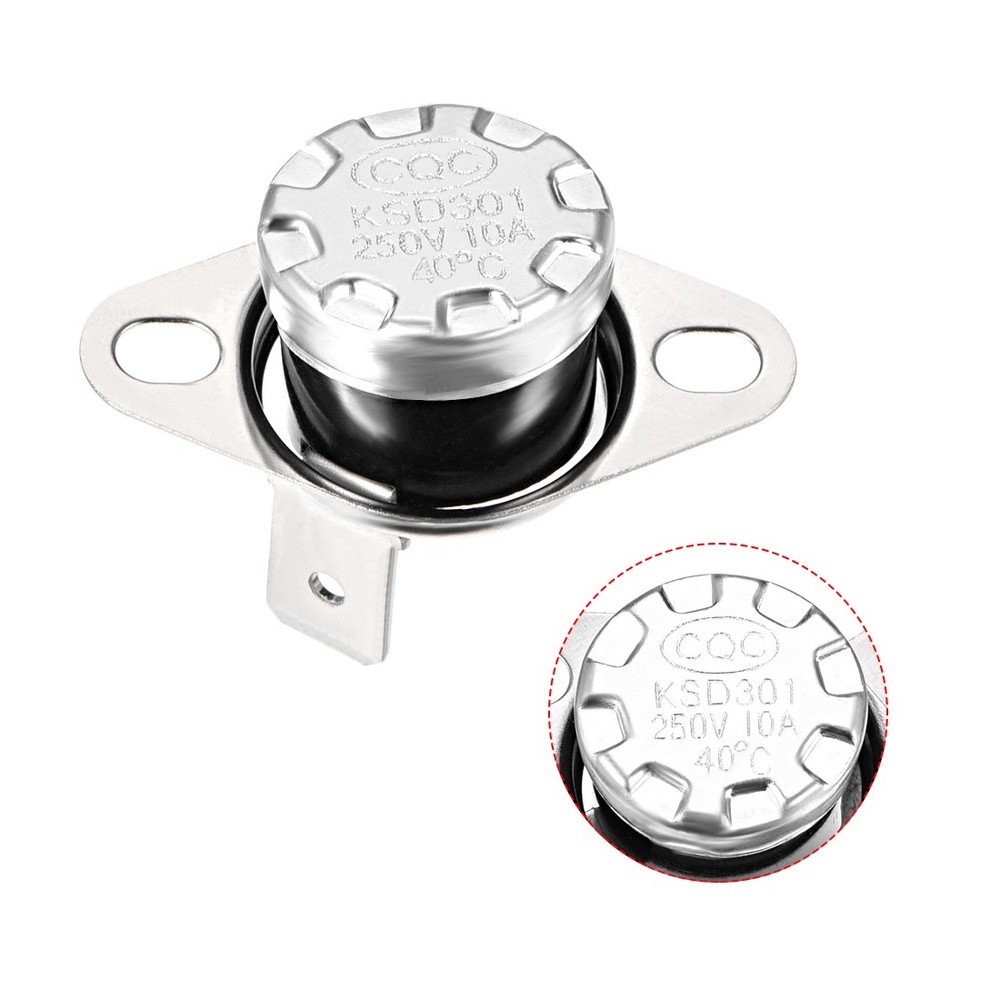 2 PCS 40°C/104°F 10A KSD301 Thermostat Temperature Switch Normally Open N.O