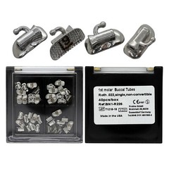 10 Sets Dental Orthodontic Buccal Tube Roth 022 1st Molar Tube Laser Marked Mesh
