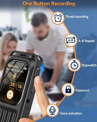 XIXITPY 64GB Digital Voice Recorder with Bluetooth & Touchscreen