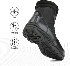 Men’s Steel Toe Work Boots Safety Military Combat Work Shoes US Size 6.5-15